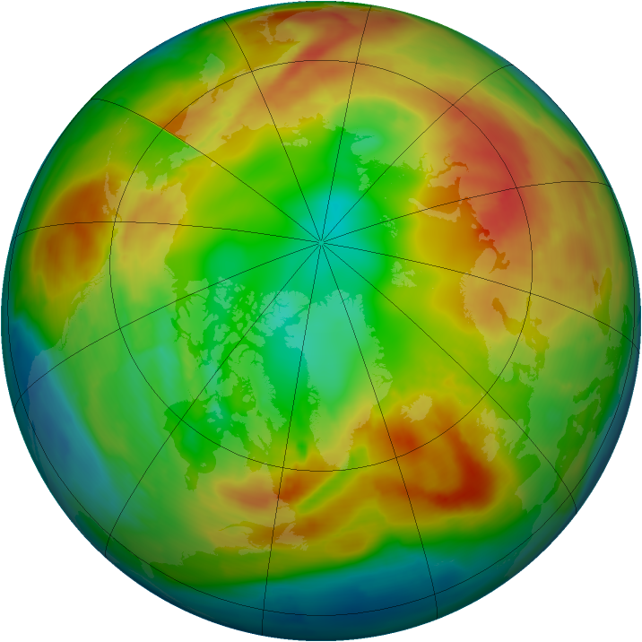 Arctic ozone map for 13 February 2011